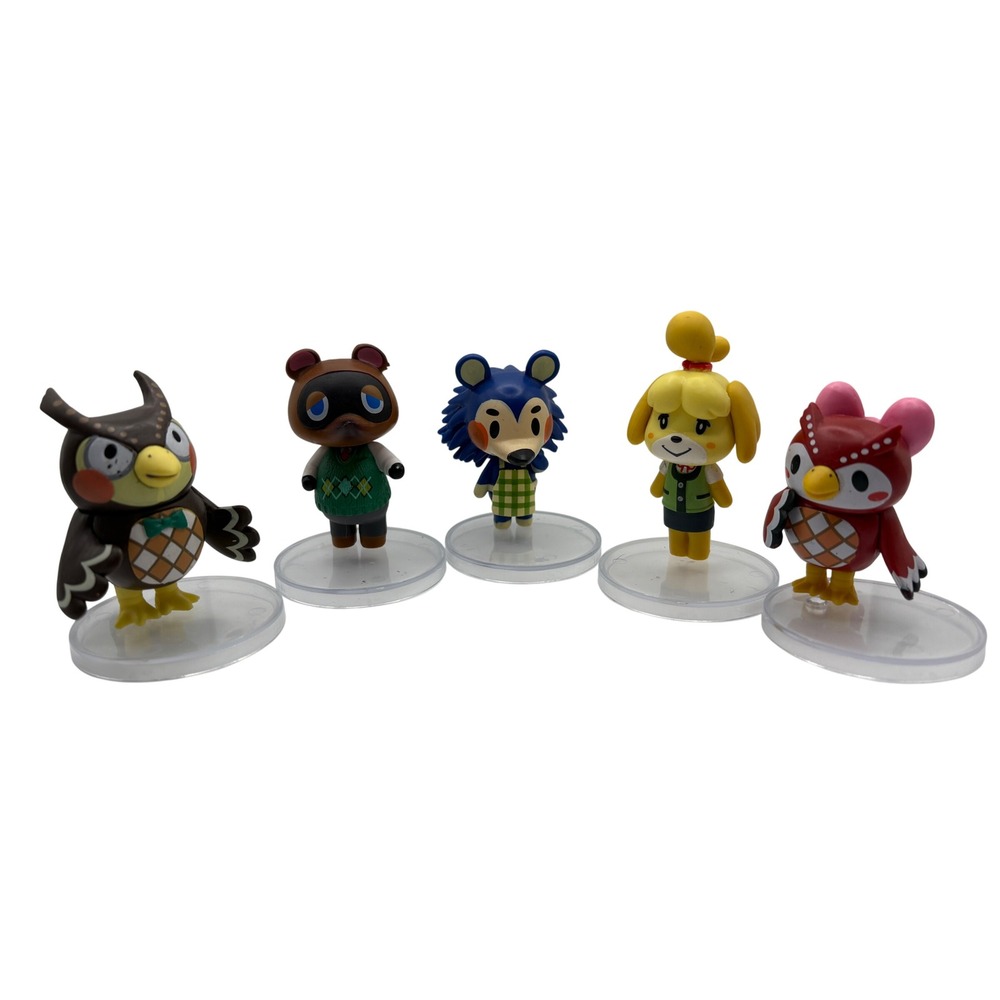Nintendo Animal Crossing Mini Figure Set Tom Nook Isabelle Blathers CelesteMabel